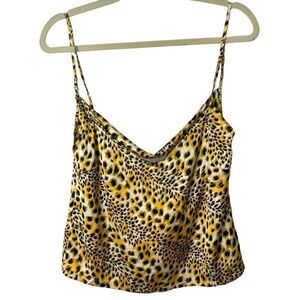 Urban Outfitters Eve Cowl Back V Neck Leopard Print Cami